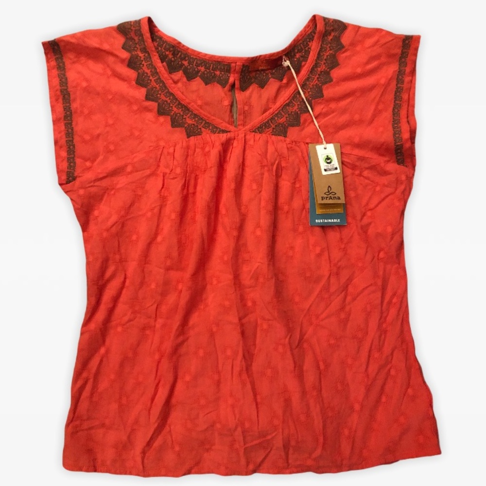 prAna Blossom V-Neck Top Size Medium